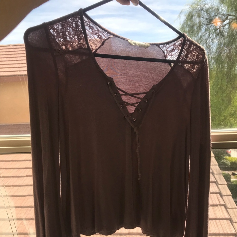 Pink Loose Long sleeve shirt from Tillys